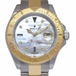 Rolex Yacht-Master 18k Yellow Gold/Steel MOP Serti Diamond 40mm Watch D 16623