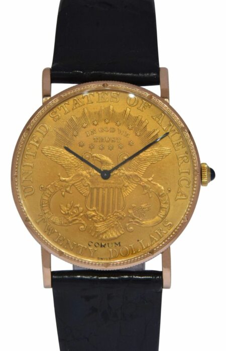 CORUM $20 US Coin Double Eagle 22k Yellow Gold Mens 34.5mm Manual Watch 1879
