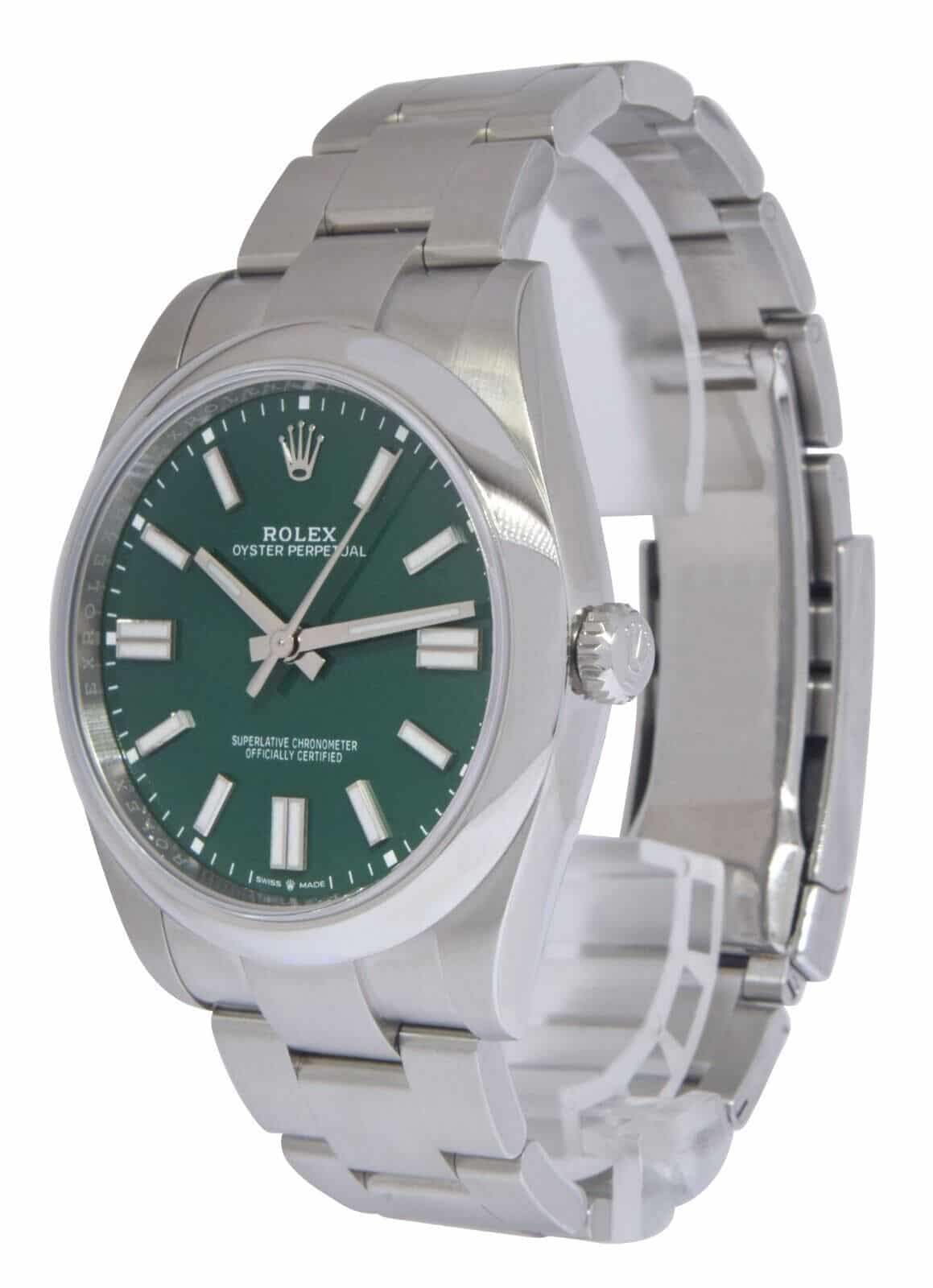 NEW Rolex Oyster Perpetual 41 Steel Green Dial Mens Watch Box/Papers '24 124300