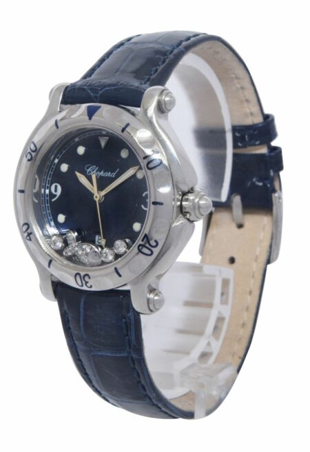 Chopard Happy Sport Fish Steel Blue Dial Ladies 32mm Quartz Watch 27/8921