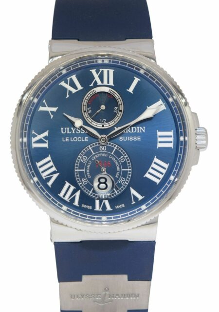 Ulysse Nardin Maxi Marine Chronometer Steel Blue Mens 43mm Watch 263-67