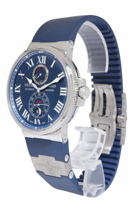 Ulysse Nardin Maxi Marine Chronometer Steel Blue Mens 43mm Watch 263-67