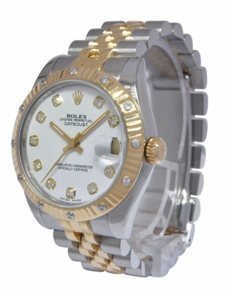 Rolex Datejust 18k Yellow Gold/Steel & White Diamond Dial 31mm Watch V 178313