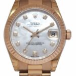 Rolex Datejust President 18k Rose Gold MOP Diamond Dial 31mm Watch B/P M 178275