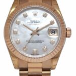 Rolex Datejust President 18k Rose Gold MOP Diamond Dial 31mm Watch B/P M 178275