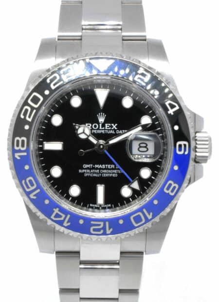 Rolex GMT-Master II Batman Black/Blue Ceramic Steel Oyster Watch B/P '16 116710