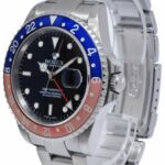 Rolex GMT-Master II Red/Blue Bezel 'Pepsi' Black Dial Steel Watch B/P 'Y 16710