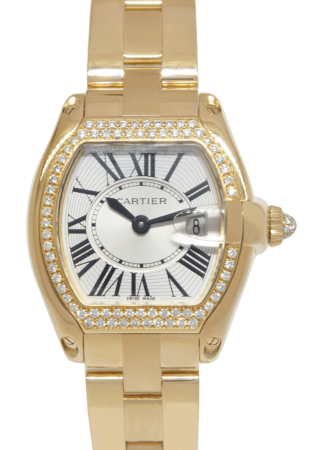 Cartier Roadster 18k Yellow Gold & Diamond Ladies Quartz Watch WE5001X 2676