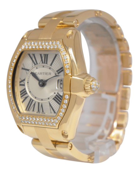 Cartier Roadster 18k Yellow Gold & Diamond Ladies Quartz Watch WE5001X 2676