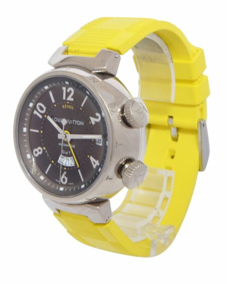 Louis Vuitton Tambour Reveil GMT Alarm 18k White Gold 41mm Automatic Watch Q1153