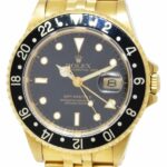 Rolex GMT-Master II 18k Yellow Gold Black D/B Jubilee Mens 40mm Watch B/B 16718