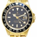 Rolex GMT-Master II 18k Yellow Gold Black D/B Jubilee Mens 40mm Watch B/B 16718
