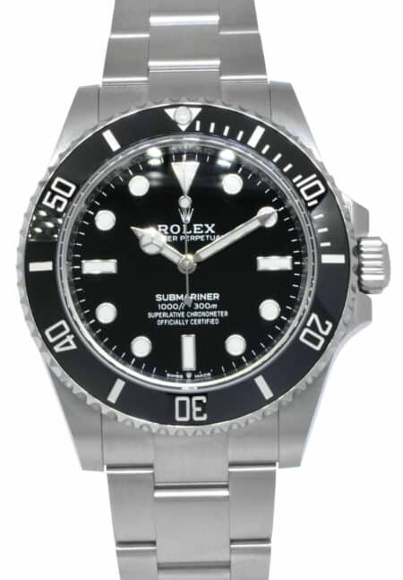 NEW Rolex Submariner No Date Steel Black Ceramic 41mm Watch B/P '23 124060