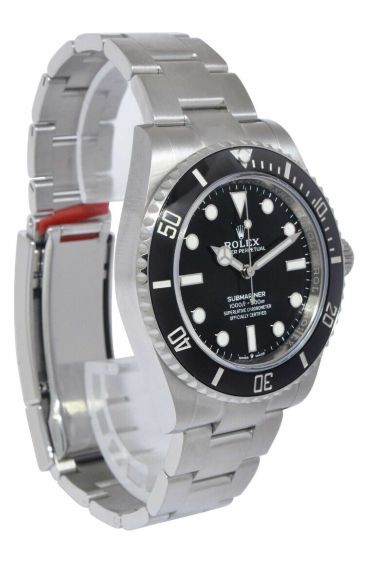 NEW Rolex Submariner No Date Steel Black Ceramic 41mm Watch B/P '23 124060