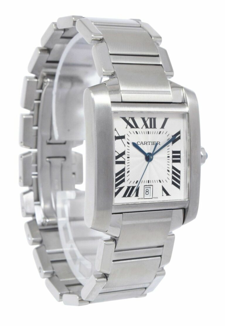Cartier Tank Francaise Large Steel Silver Roman Dial Automatic Watch 2302