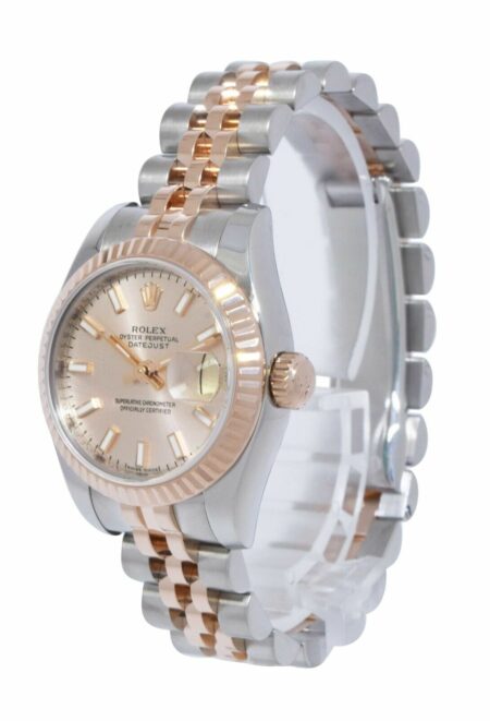 Rolex Datejust 18k Rose Gold/Steel Pink Dial Ladies 26mm Watch D 179171
