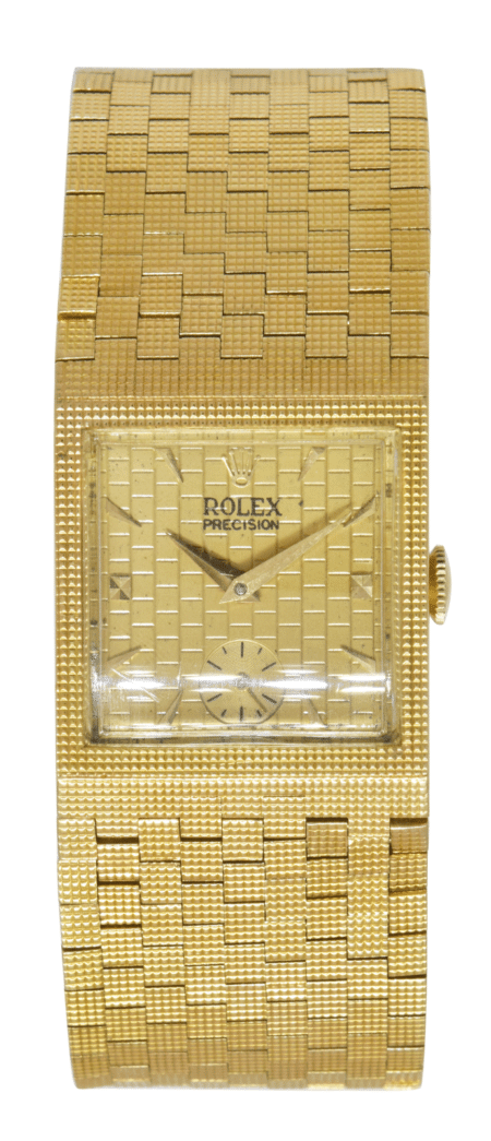 Rolex Vintage Precision 18k Yellow Gold Mens 26mm Manual Dress Watch