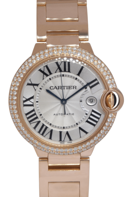 Cartier Ballon Bleu 42mm 18k Rose Gold Diamond Automatic Watch WE9008Z3 2999