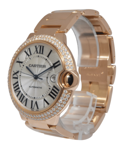 Cartier Ballon Bleu 42mm 18k Rose Gold Diamond Automatic Watch WE9008Z3 2999