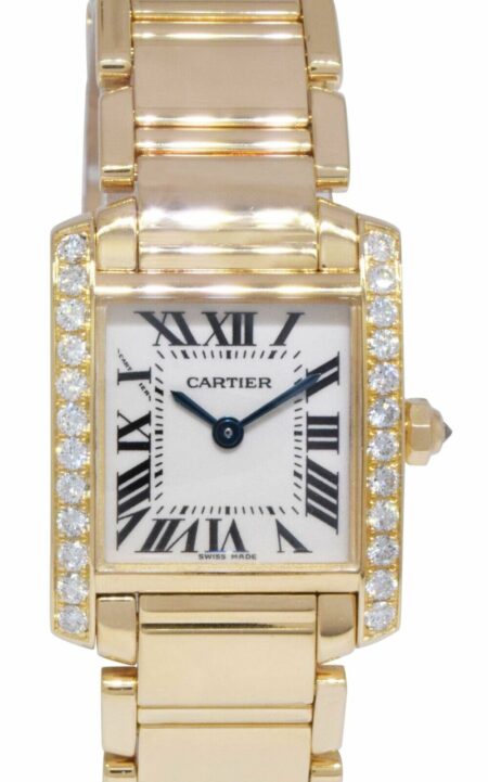 Cartier Tank Francaise Small 18k Yellow Gold Diamond Ladies Watch WE1001R8 2385
