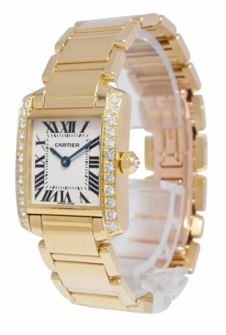 Cartier Tank Francaise Small 18k Yellow Gold Diamond Ladies Watch WE1001R8 2385