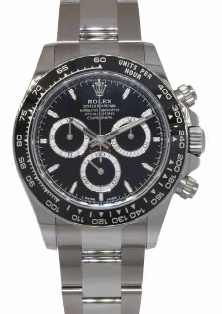 NOS Rolex Daytona Chronograph Steel & Ceramic Black 40mm Watch B/P '24 126500