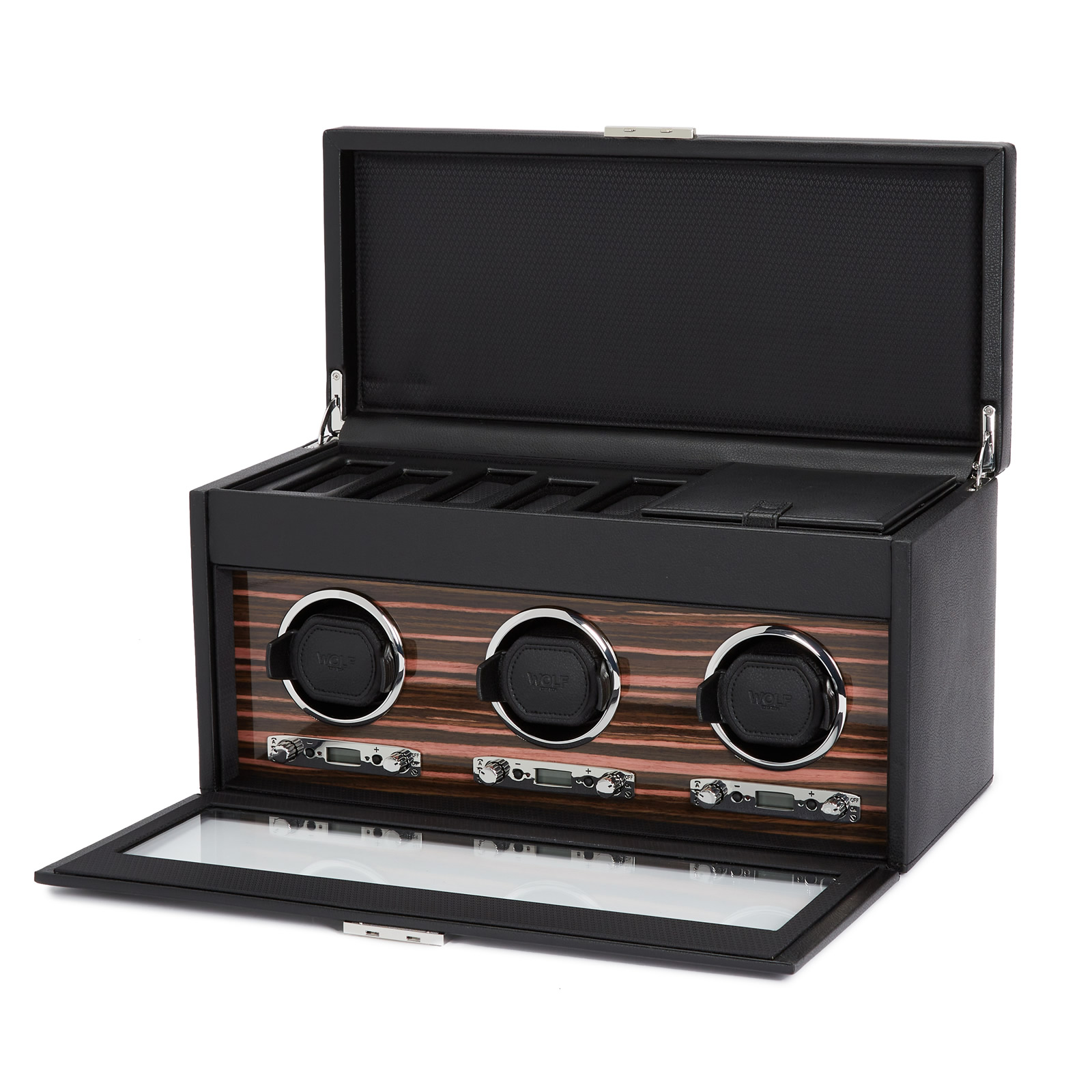 Roadster Triple Watch Winder with Storage Roadster Triple Watch Winder with Storage