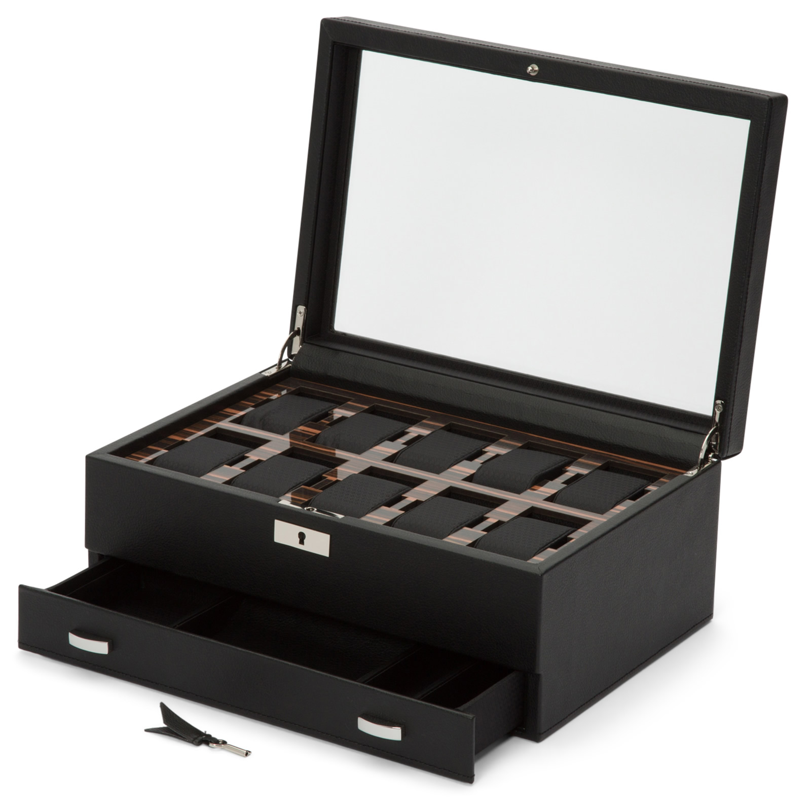 Roadster 10 Piece Watch Box with Drawer