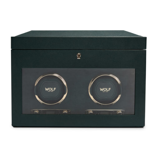 British Racing Double Watch Winder with Storage British Racing Double Watch Winder with Storage