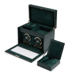 British Racing Double Watch Winder with Storage British Racing Double Watch Winder with Storage