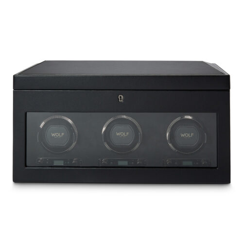 British Racing Triple Watch Winder with Storage British Racing Triple Watch Winder with Storage