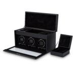 British Racing Triple Watch Winder with Storage British Racing Triple Watch Winder with Storage