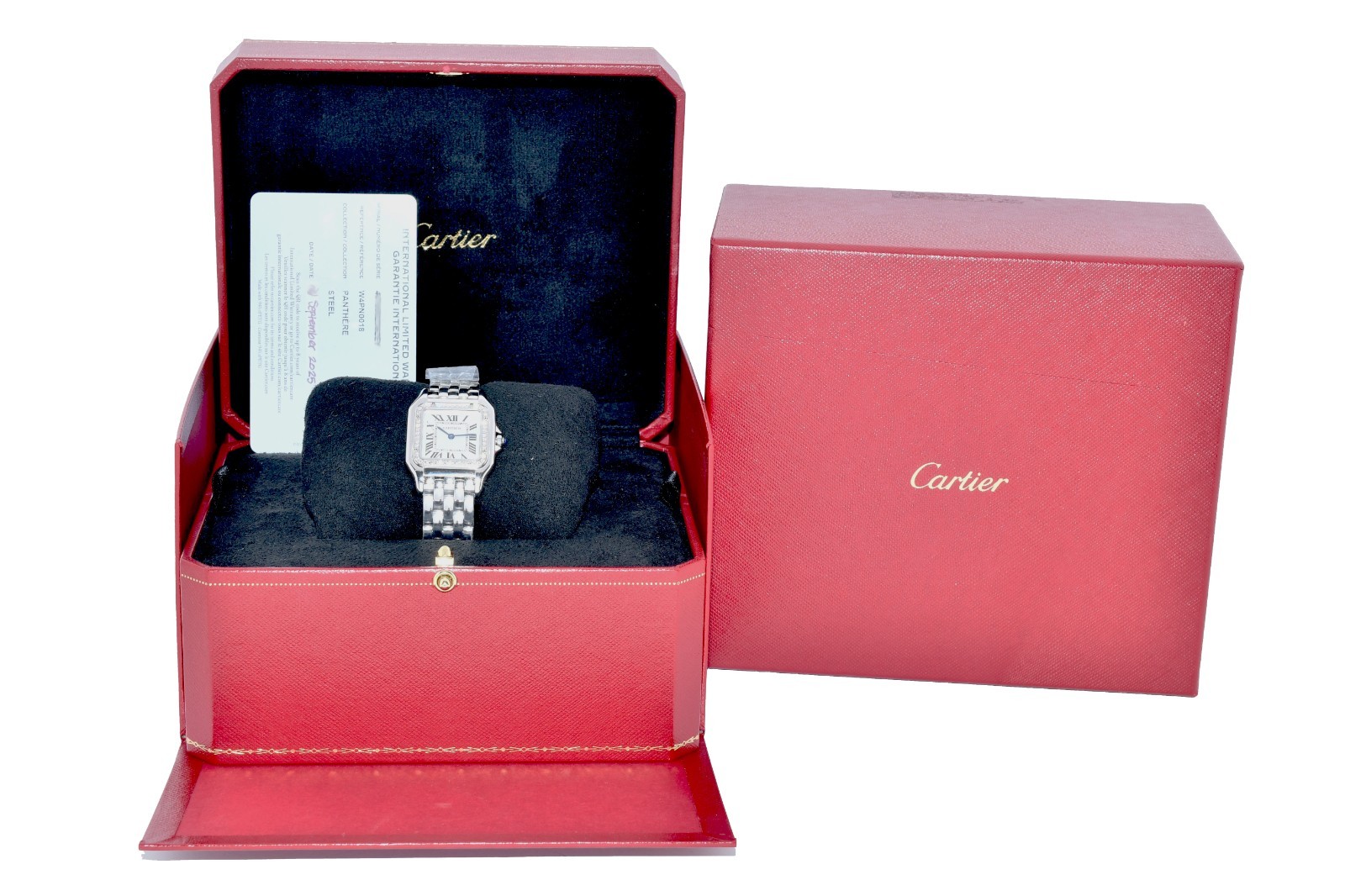 NEW Cartier Panthere Medium Steel & Diamond Ladies Quartz Watch W4PN0018 4016