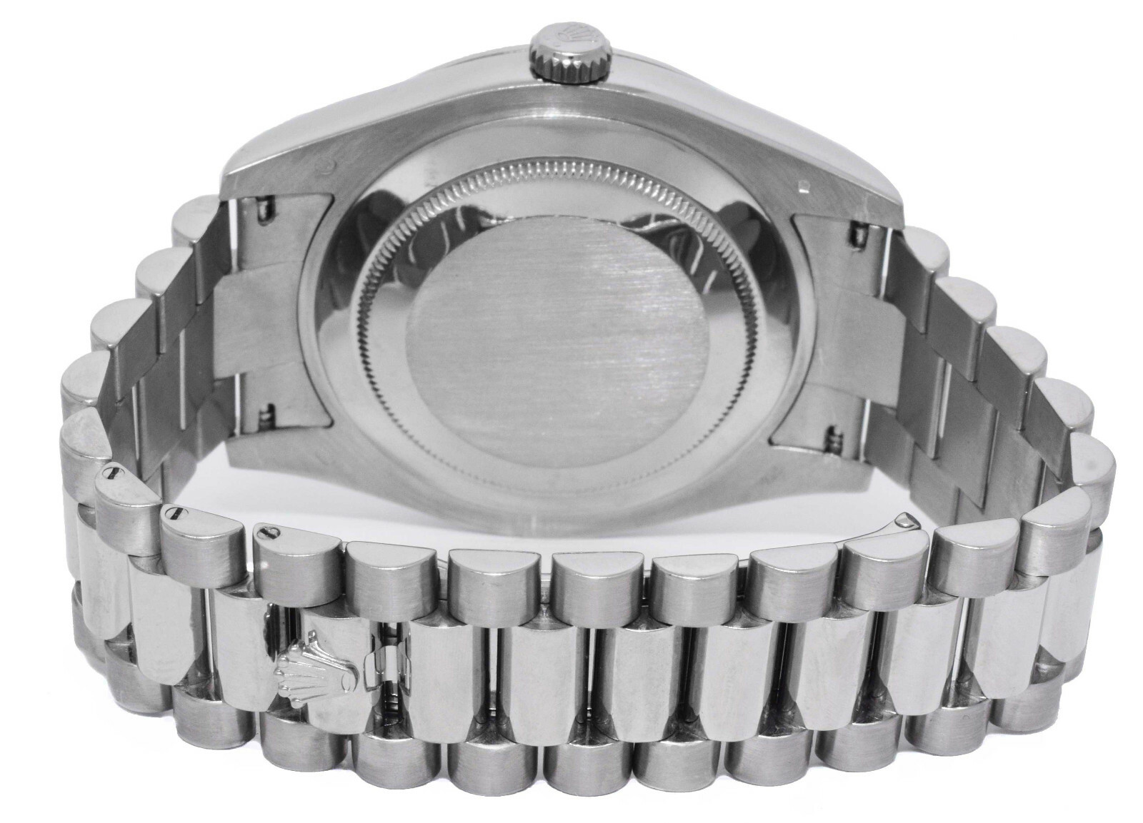 Rolex Day-Date II President 18k White Gold Black Roman 41mm Watch B/P '13 218239