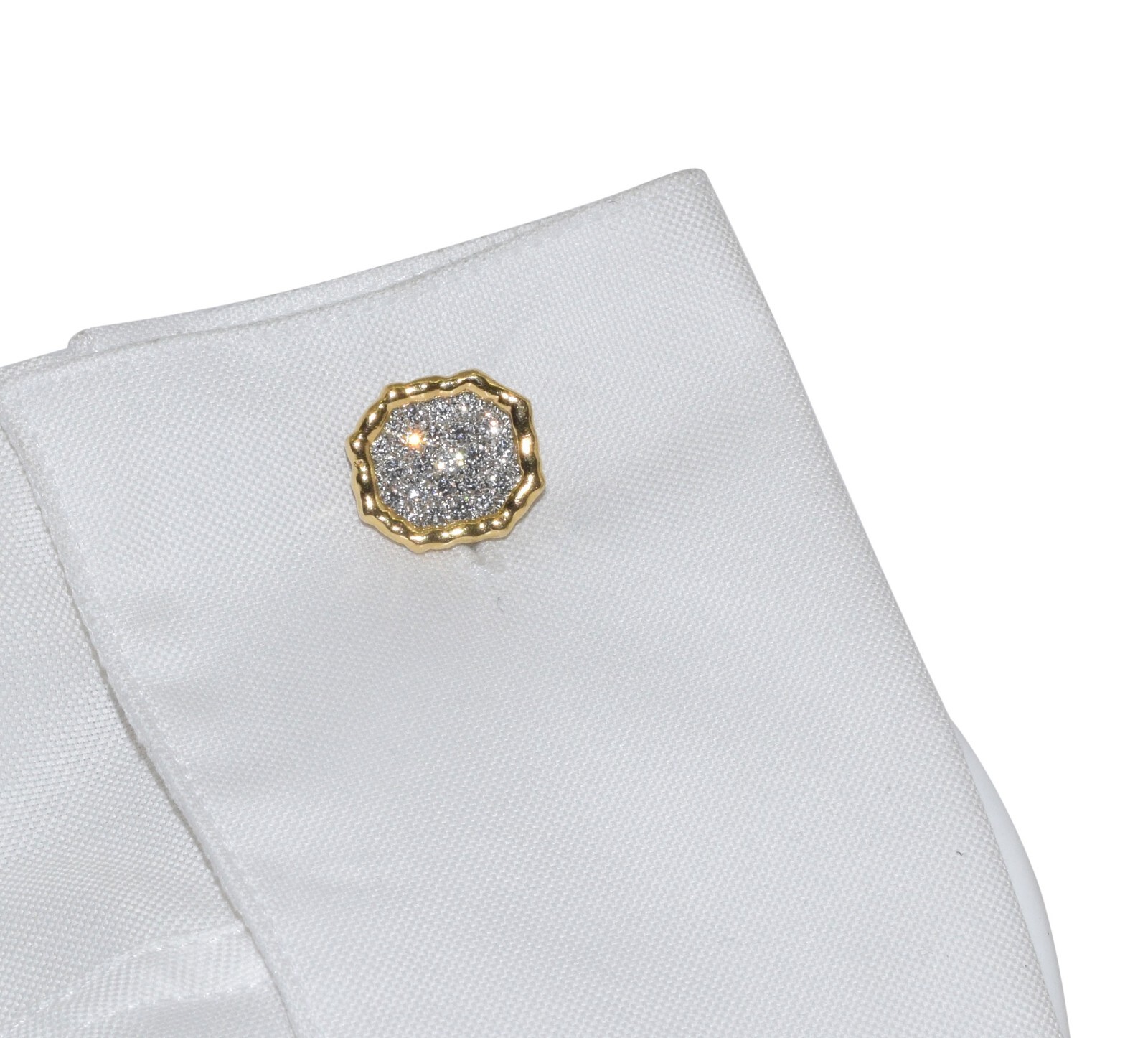 Van Cleef & Arpels Vintage 18k Yellow Gold & Diamond Cufflinks