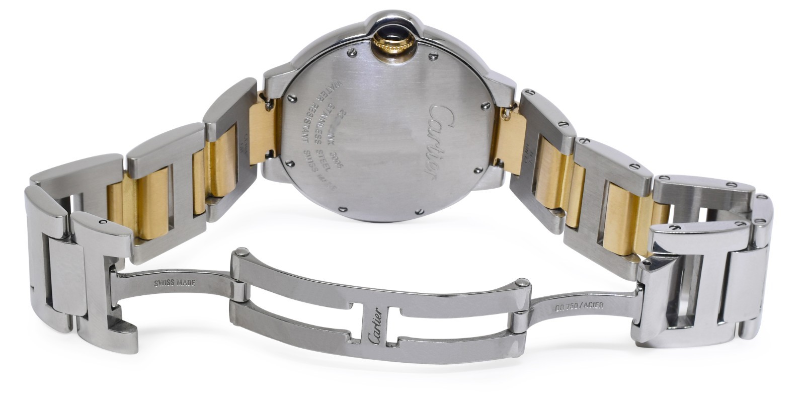 Cartier Ballon Bleu 36mm 18k Yellow Gold/Steel Quartz Watch W69008Z3 3005
