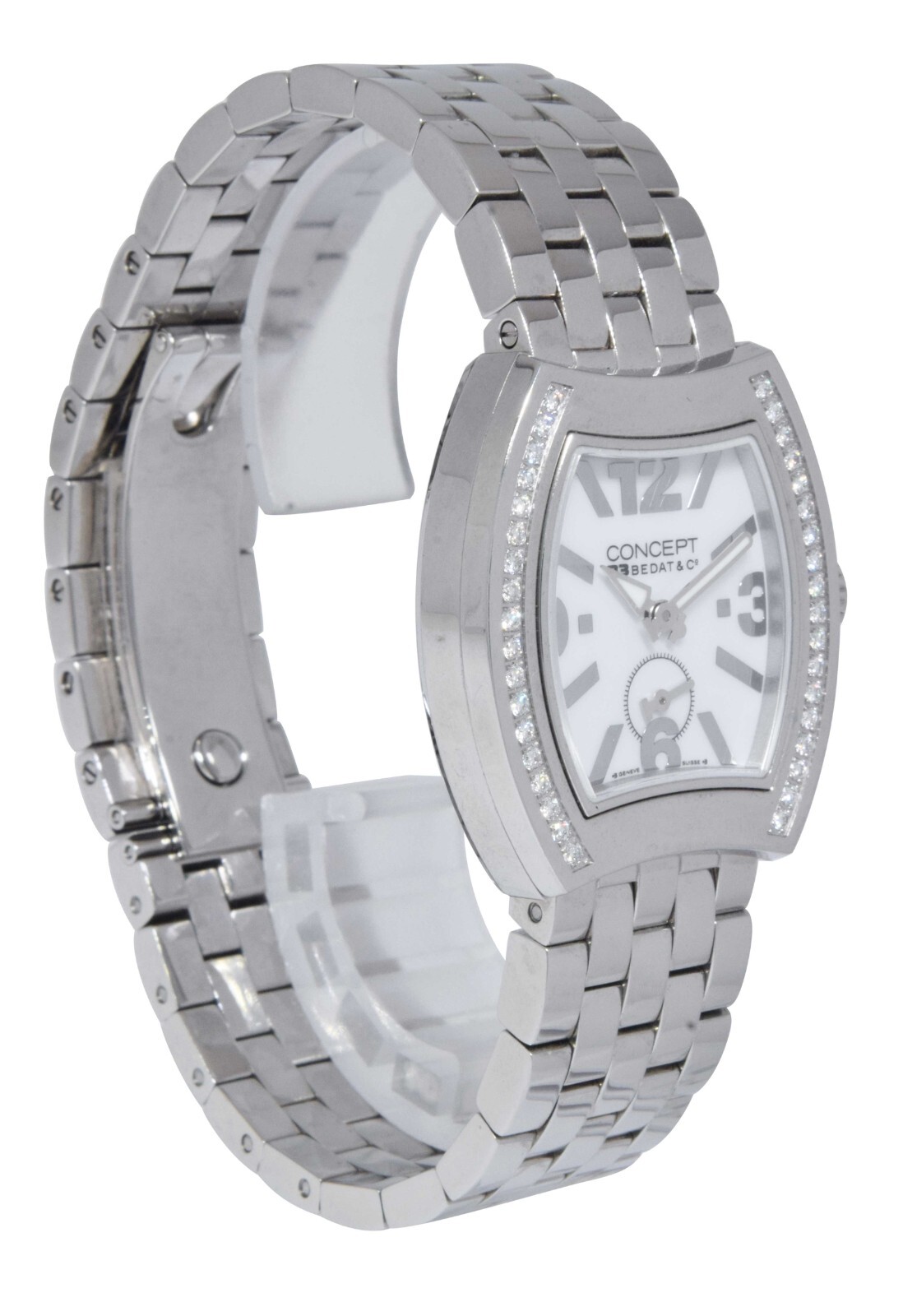 NOS Bedat & Co. Concept B3 Steel & Diamond White Ladies Quartz Watch B/P CB03