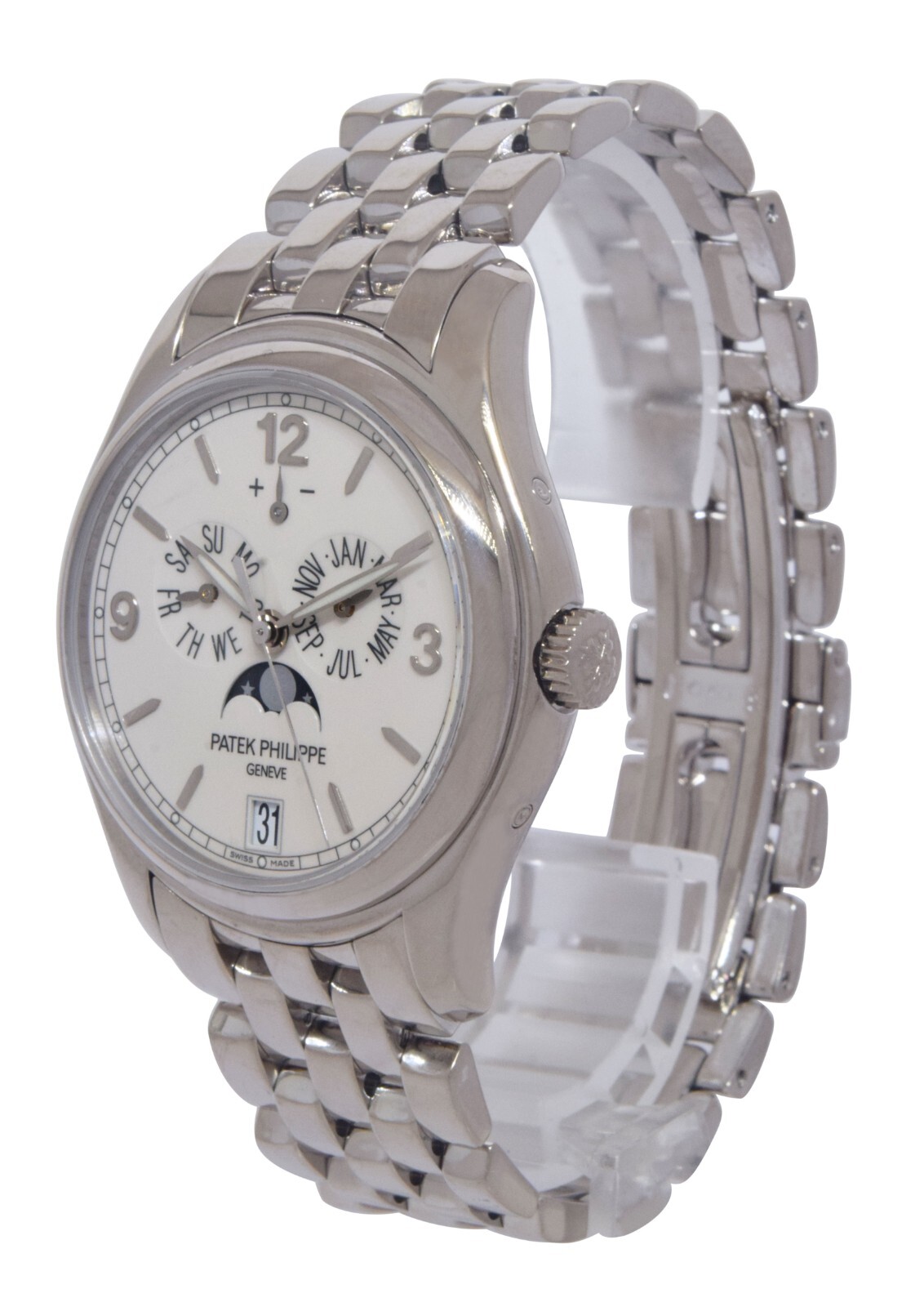 Patek Philippe Annual Calendar 18k White Gold Moon Phase 39mm Watch B/P 5146/1G