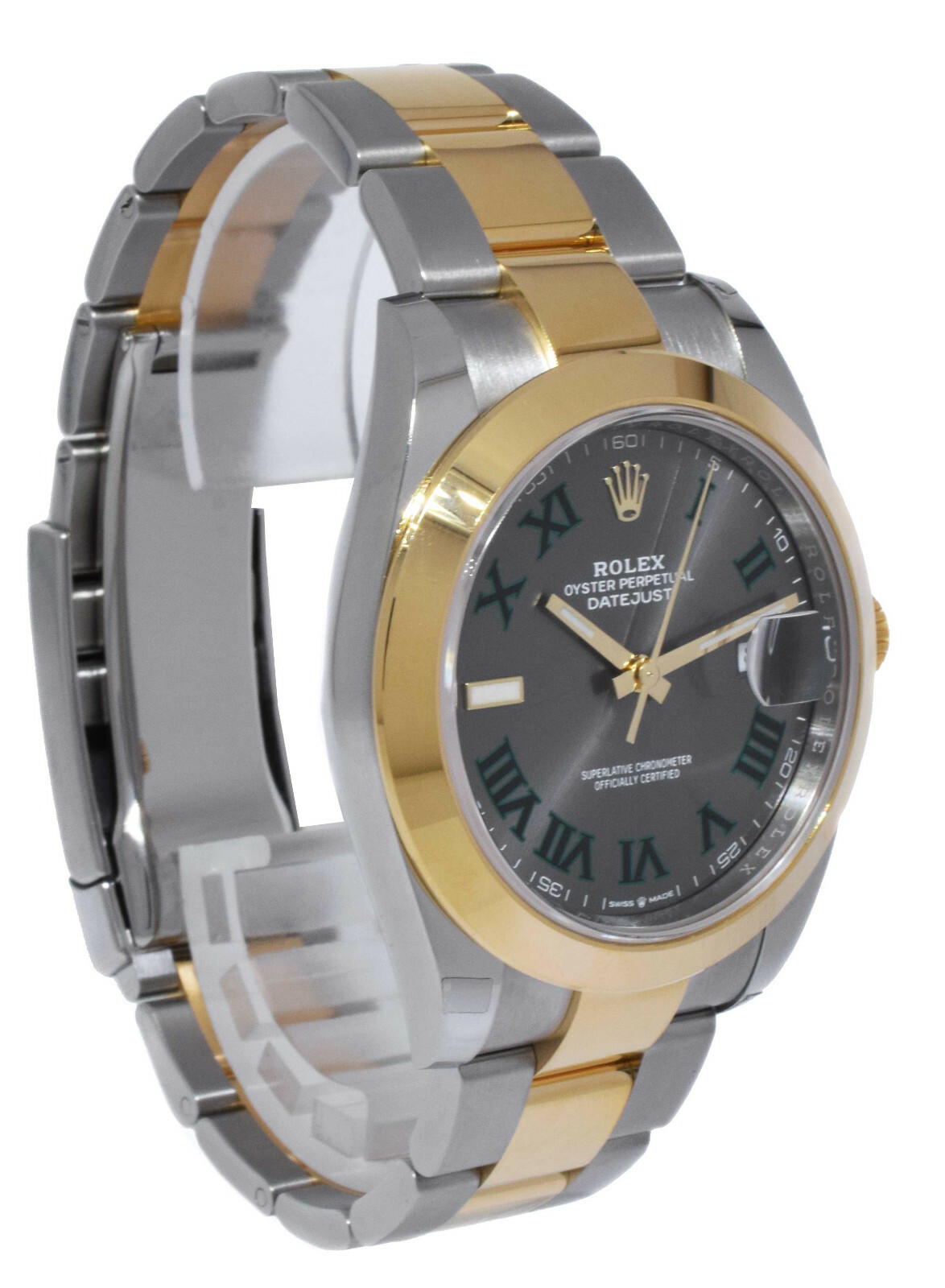NEW Rolex Datejust 41 18k YG/Steel Wimbledon Dial Mens Watch BP '21 126303