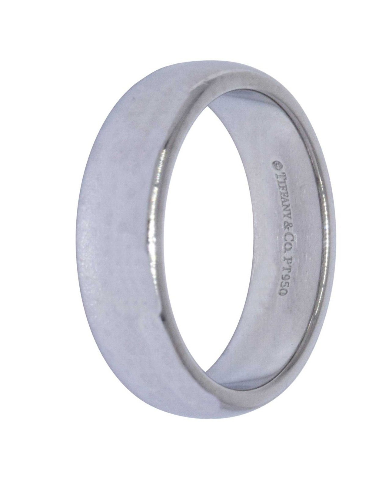 Tiffany & Co. Platinum 6mm Wedding Band Ring Size 7.75