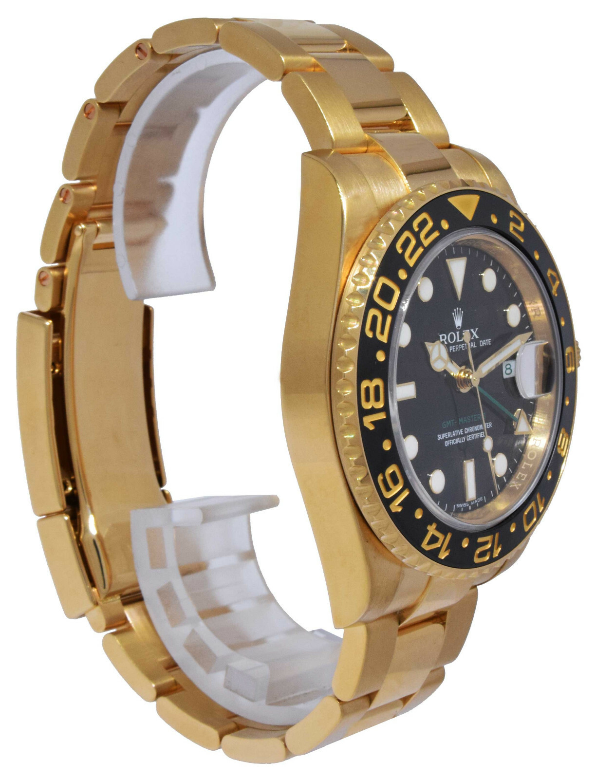 Rolex GMT-MASTER II 18k Yellow Gold & Ceramic Black Dial 40mm Watch Z 116718