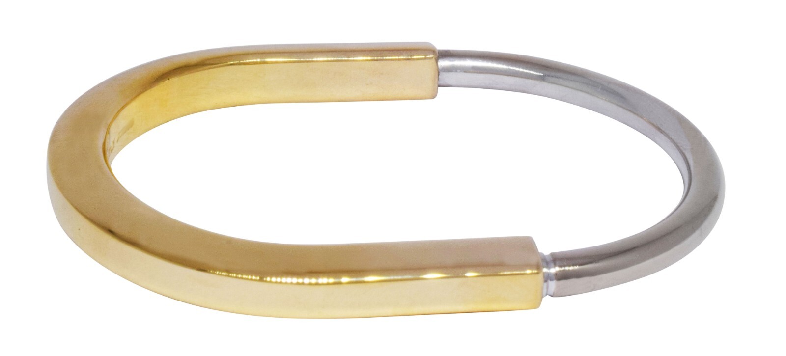 Tiffany & Co. Tiffany Lock Bangle 18k Yellow & White Gold Bracelet Size Small