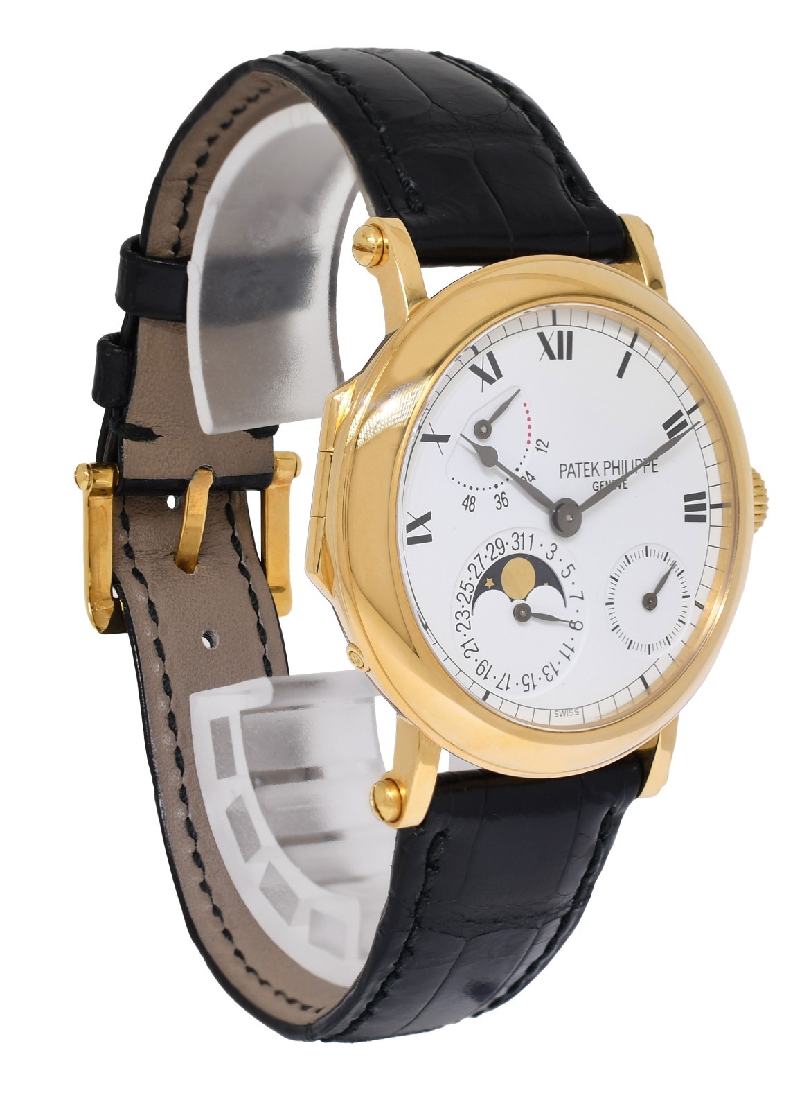 Patek Philippe Complications 18k Yellow Gold Power Reserve Moon Mens Watch 5054J