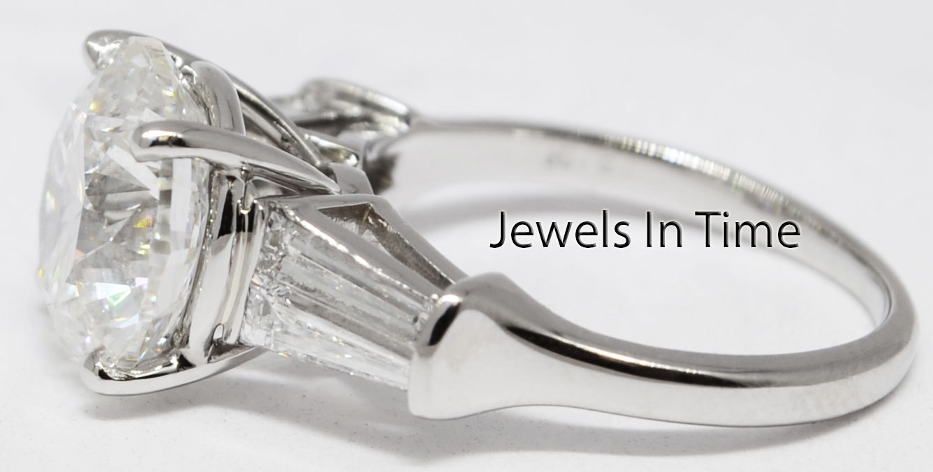 5.01 Carat Round Brilliant Diamond Platinum Ring GIA Certificate 6.25