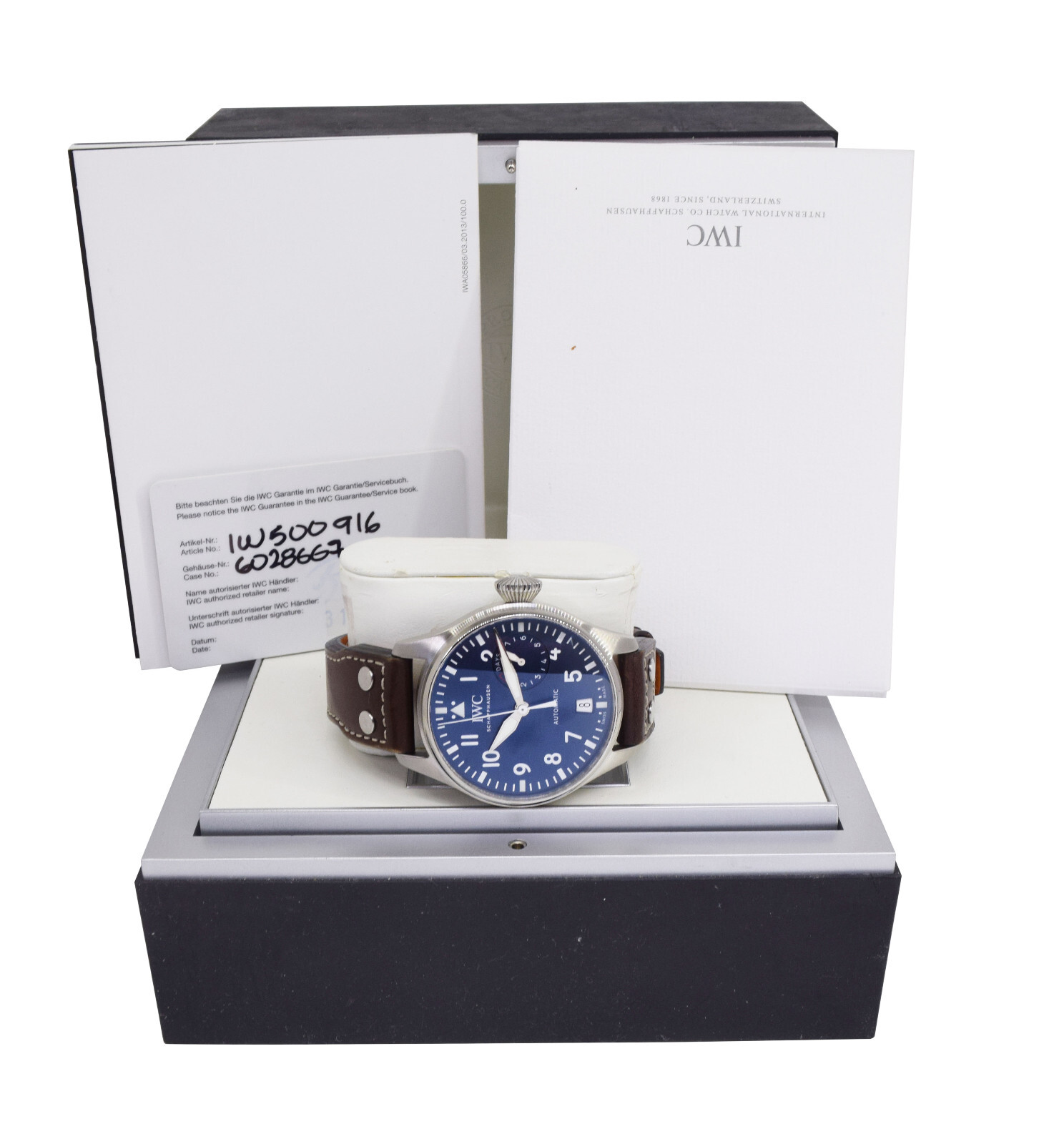 IWC Big Pilot Le Petit Prince 5009 Steel 7 Day Blue Dial 46mm Watch B/P IW500916