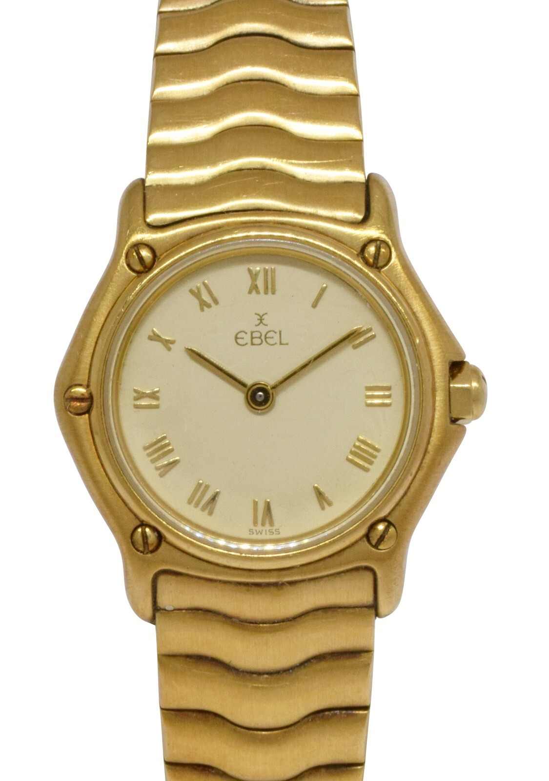 Ebel Classic Wave 18k Yellow Gold Sportwave Ladies Quartz 24mm Watch B/B 866901