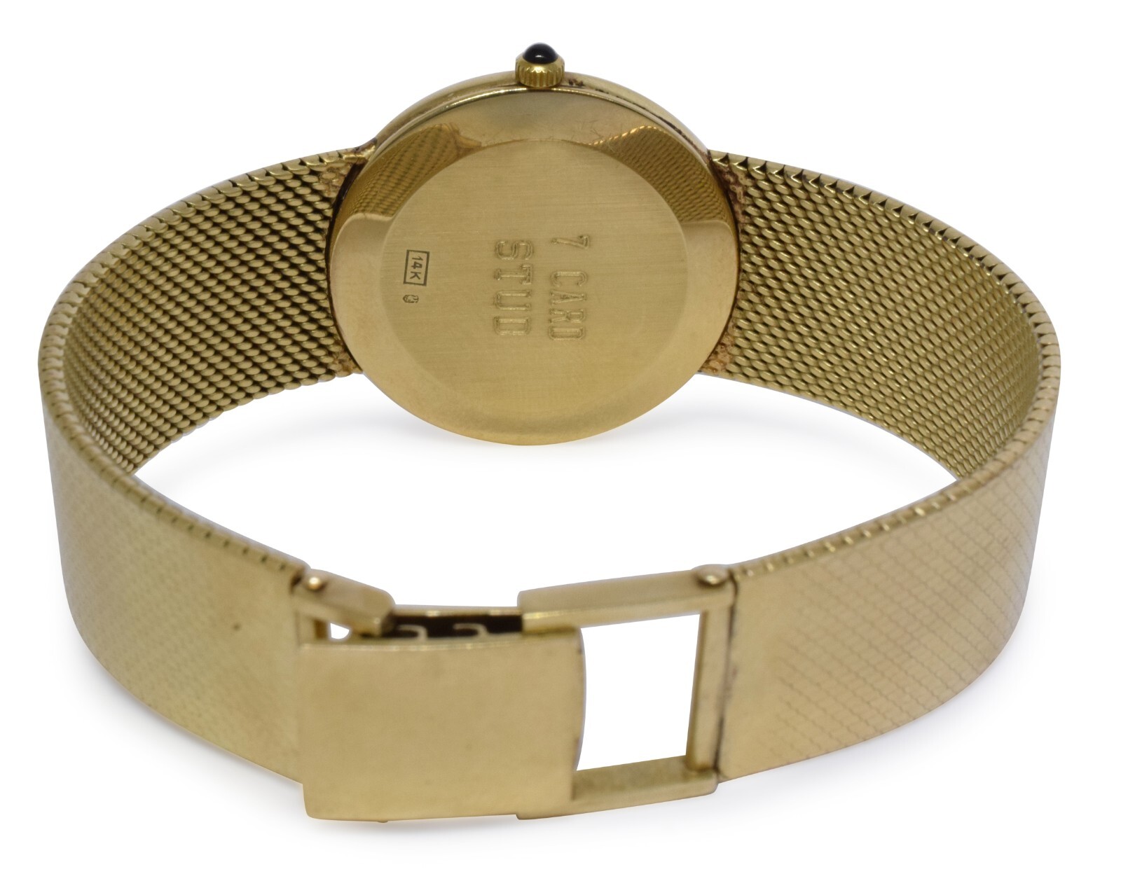 Binions Hall of Fame 1997 7 Card Stud 14k Yellow Gold Bracelet Quartz 31mm Watch