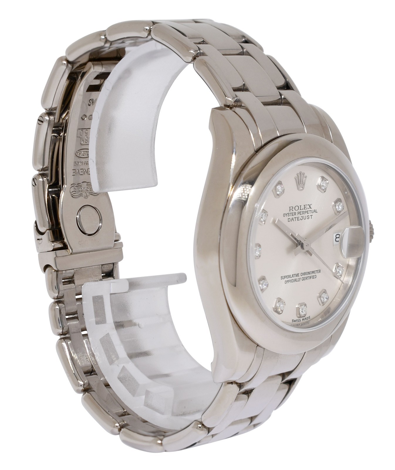 Rolex Datejust Pearlmaster 18k White Gold Diamond Dial Ladies 34mm Watch Y 81209