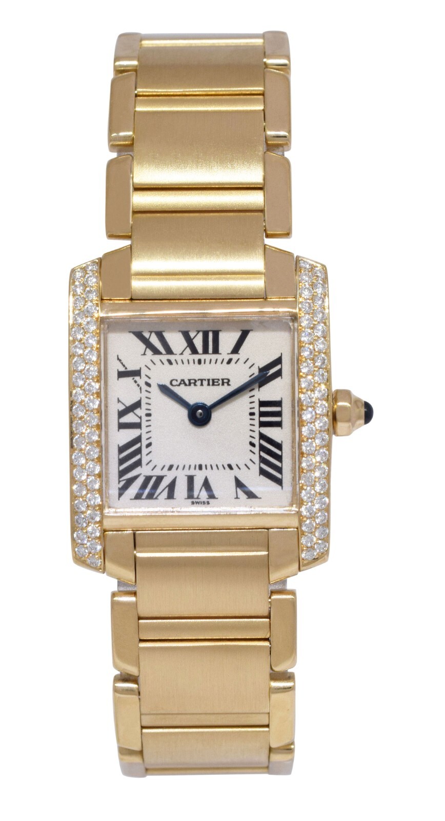 Cartier Tank Francaise Small 18k Yellow Gold & Diamond Bezel Ladies Watch 1820