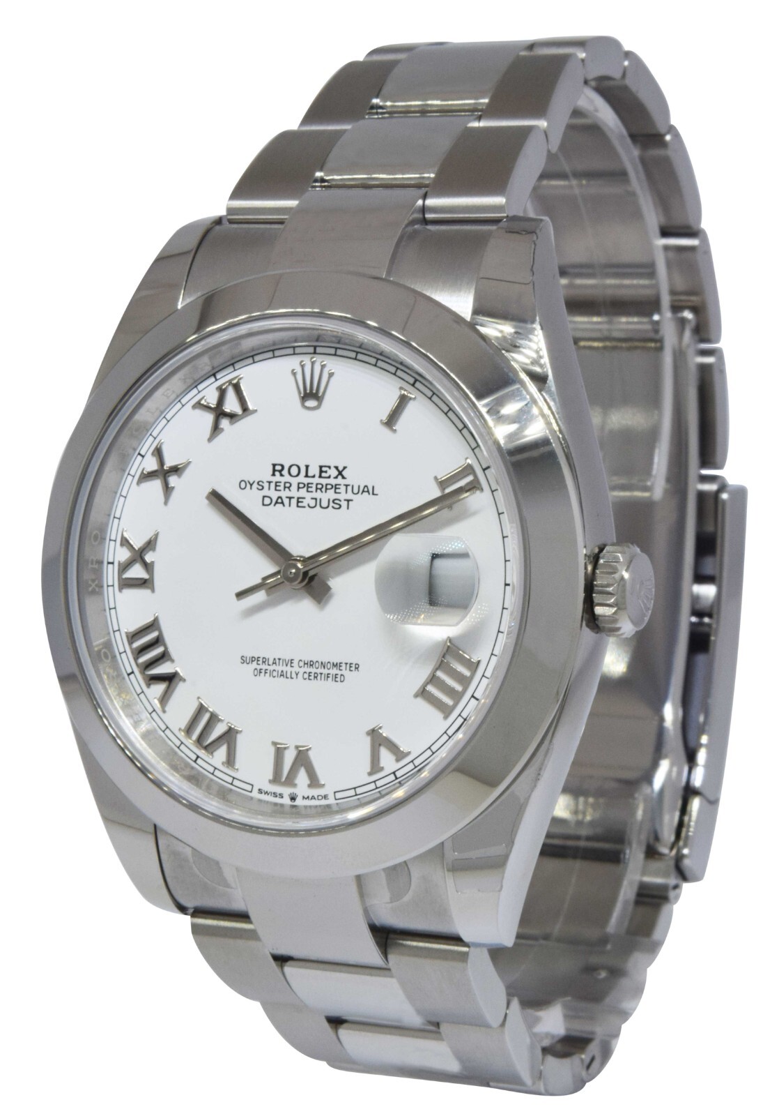 NEW Rolex Datejust 41 Steel White Dial Oyster Bracelet Mens Watch B/P '22 126300